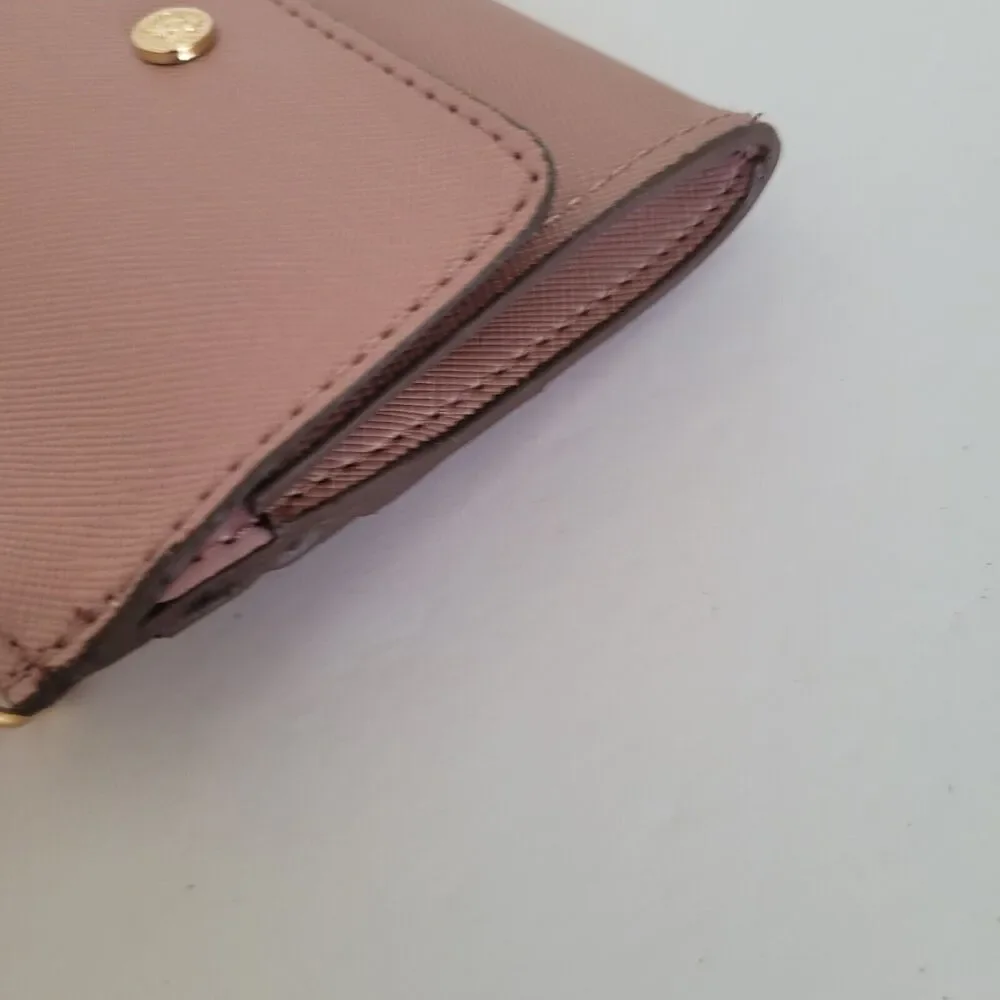 Anne Klein Small Mini Wallet Card Coin Holder Key Ring Compact‎ Light Blush Pink